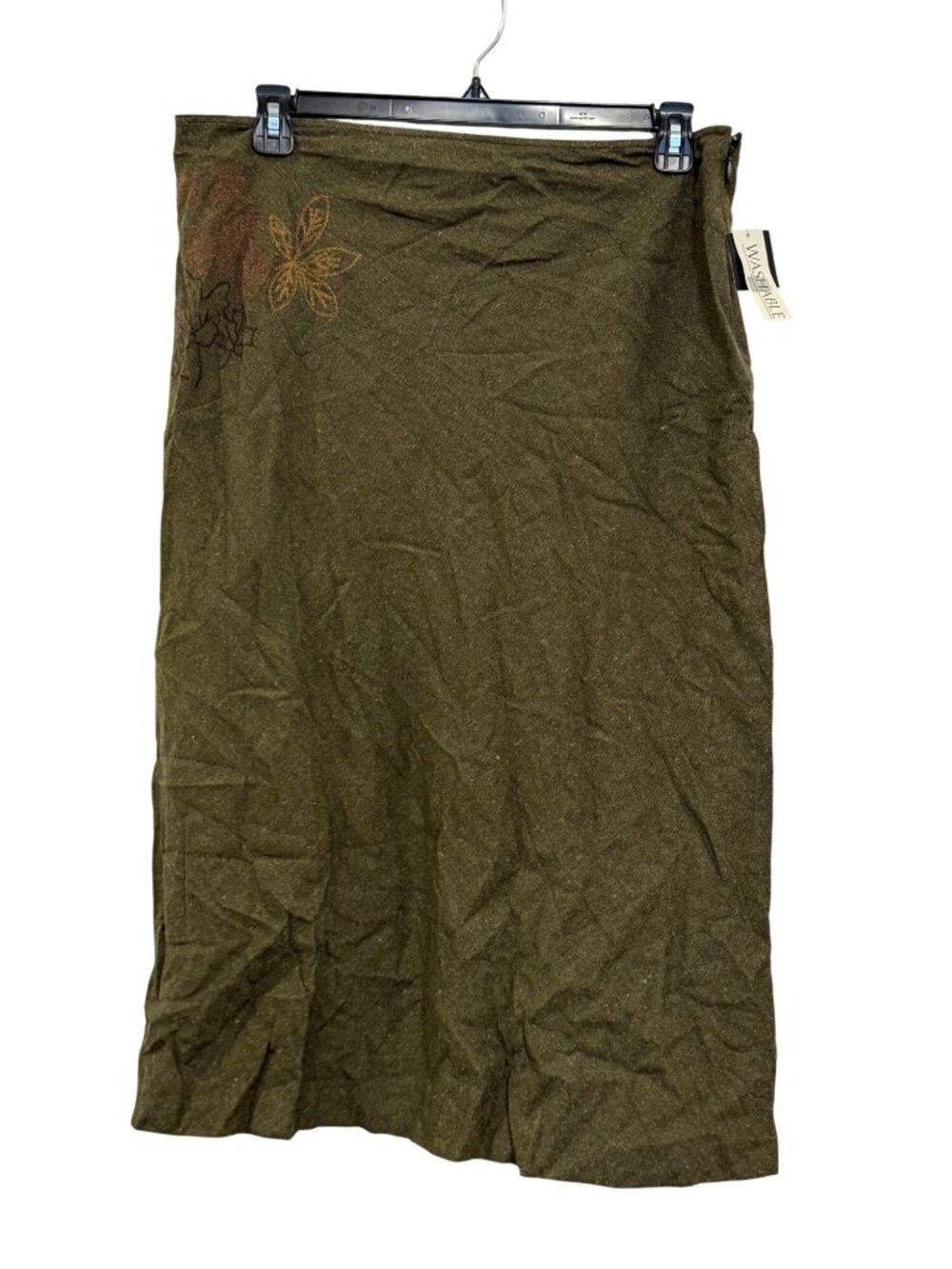 NortonStudio Womens size 16 skirt Olive Green Floral Embroidered Midi